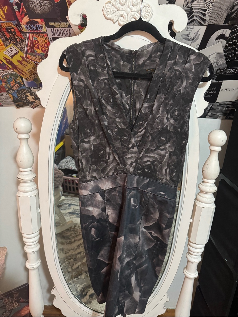 RACHEL Rachel Roy Black Dress with Gold Label
